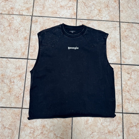 YoungLA Jet Black Muscle Tee - Picture 1 of 1